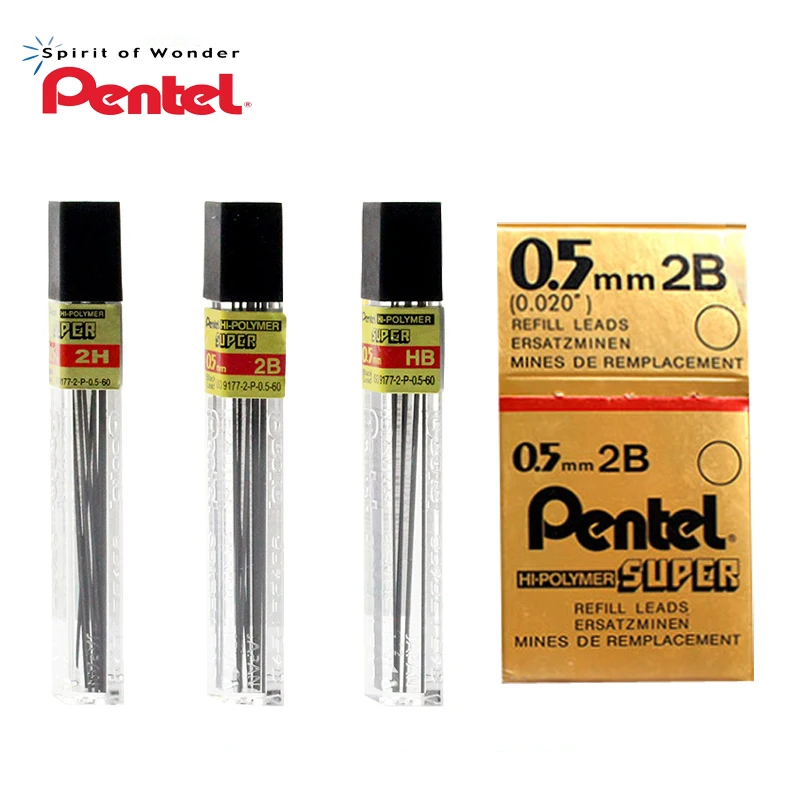 Pentel C505 активный свинцовый сердечник 0,5 мм, механический карандаш для рисования, 2B/HB/2 H, школьные принадлежности