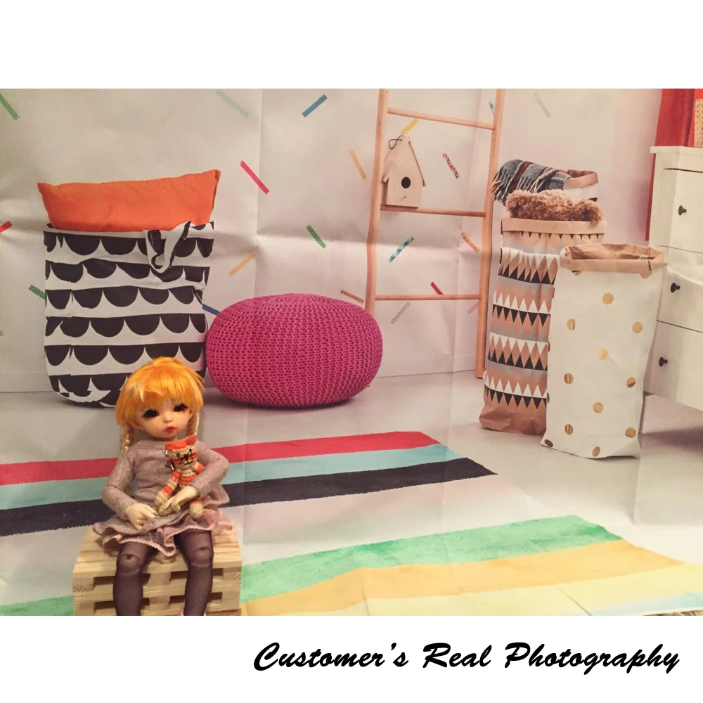 Laeacco Baby Room Ladder Crib Toys Carpet Desk Photography Backgrounds Customized Photographic Backdrops For Photo Studio