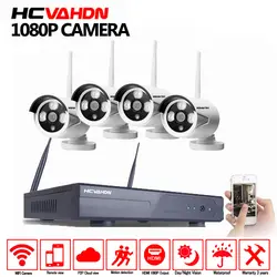 4CH NVR DVR HD Беспроводной CCTV Системы 4 шт. открытый Водонепроницаемый ИК P2P WI-FI IP Камера безопасности комплект видеонаблюдения 1080 P Камера