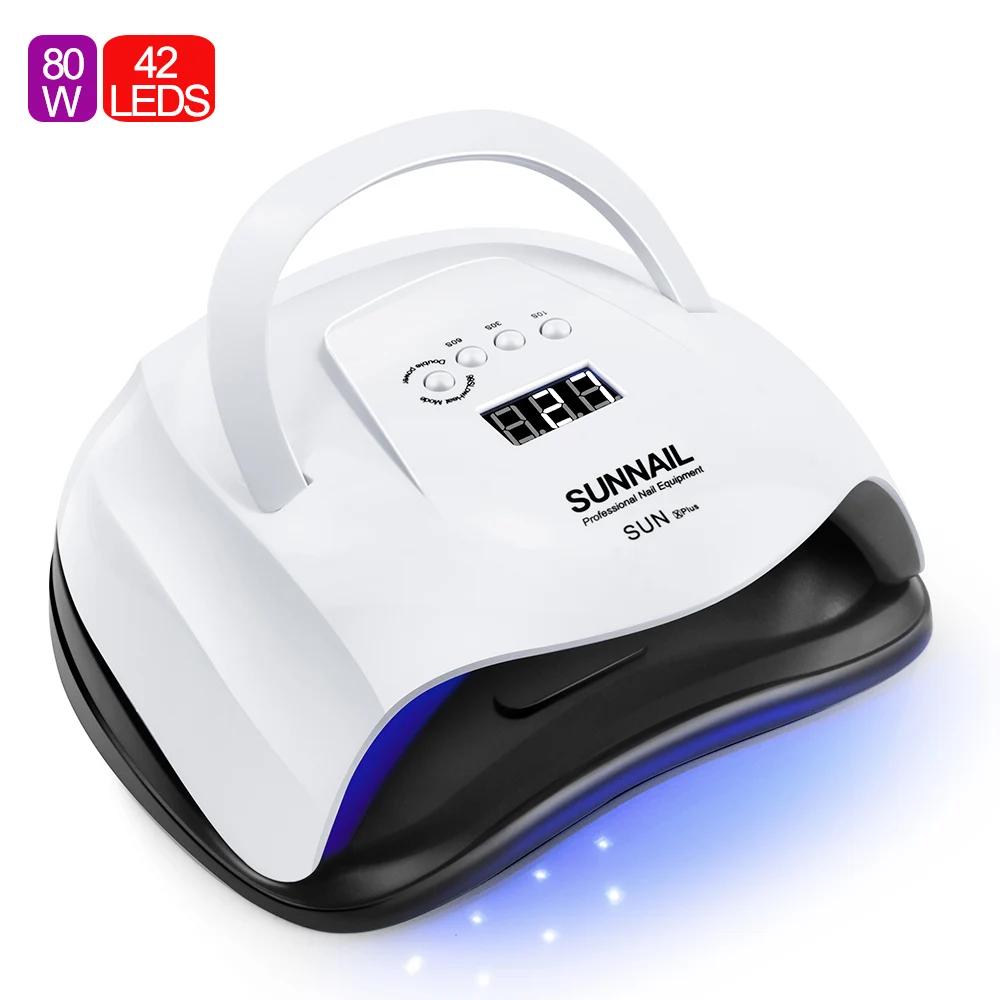 

SUN X Plus 80W Nail Dryer UV Lamp LED Nail Lamp LCD Display 42 LEDs Sun Light For Curing Gel Polish Auto Sensing Manicure Tools