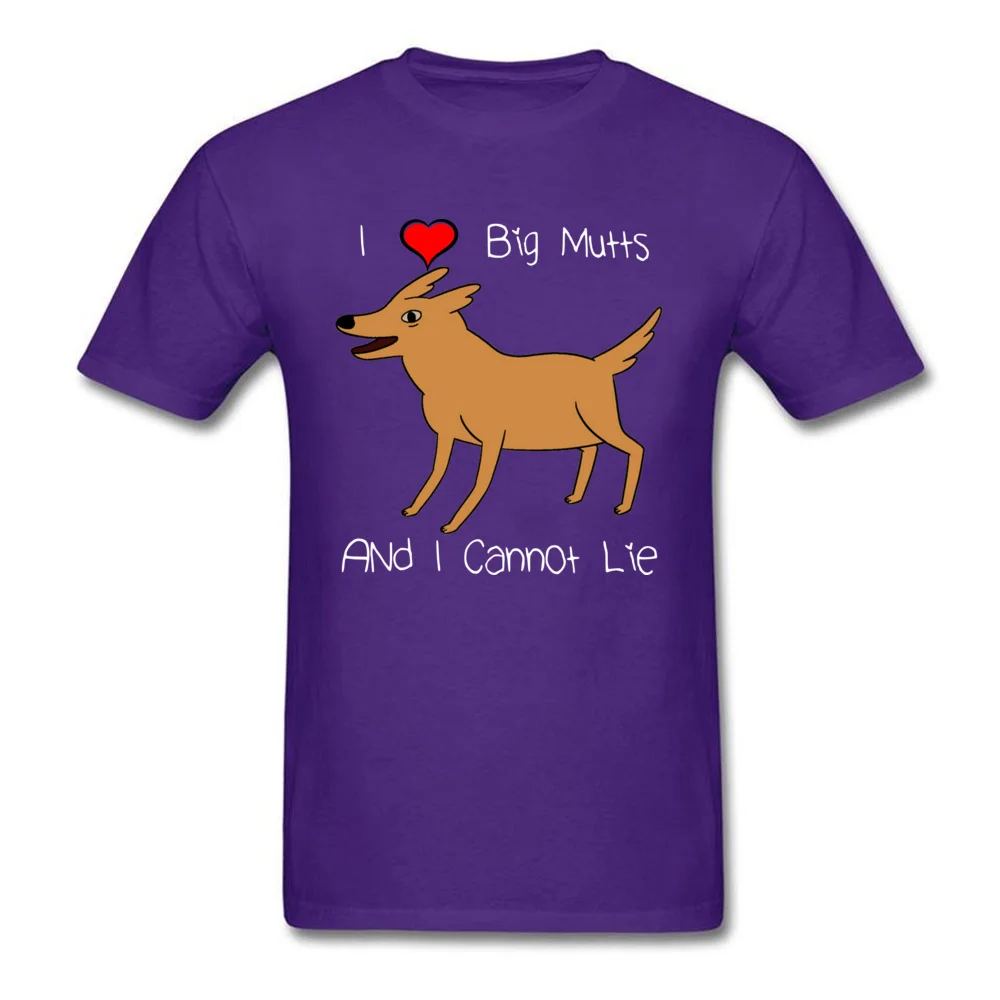 Classic Printed Short Sleeve Tops & Tees Mother Day O-Neck 100% Cotton Adult Top T-shirts Printed Tee-Shirt Fitted Funny Dog Shirt I LoveBig Mutts Gift For Dog Lovers purple