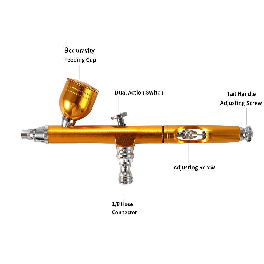 Nasedal Аэрограф компрессор комплект двойного действия 0,3 мм воздушная кисть краска Spary пистолет макияж ногтей татуировки краски автомобиля Торт Декор аэрограф