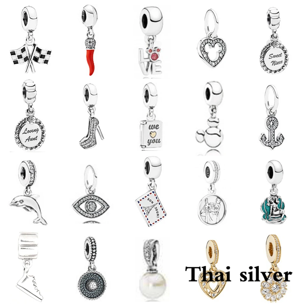 

2019 NEW 100% Sterling Thai Silver Vintage Gorgeous Charming Peppers Love Hearts Shoe Dolphin Pearls Pendant Limited Collection