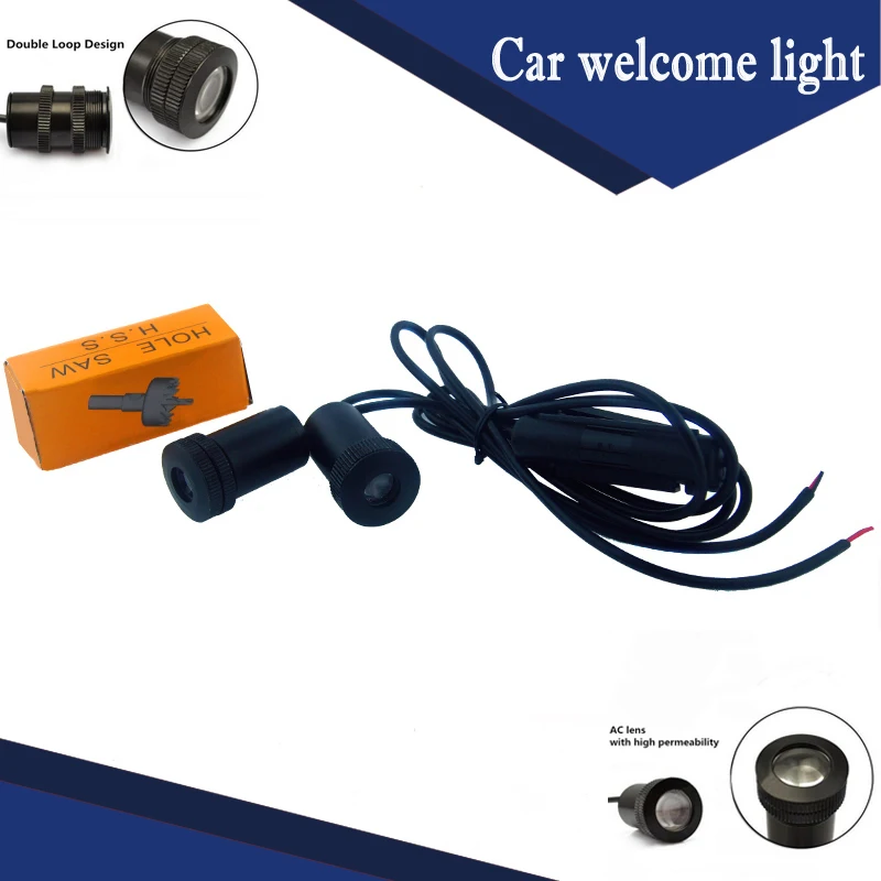 

2x Newest LED Car Door Courtesy Ghost Shadow Light For SsangYong LOGO Lamp Laser Projector Logo Light For SsangYong series