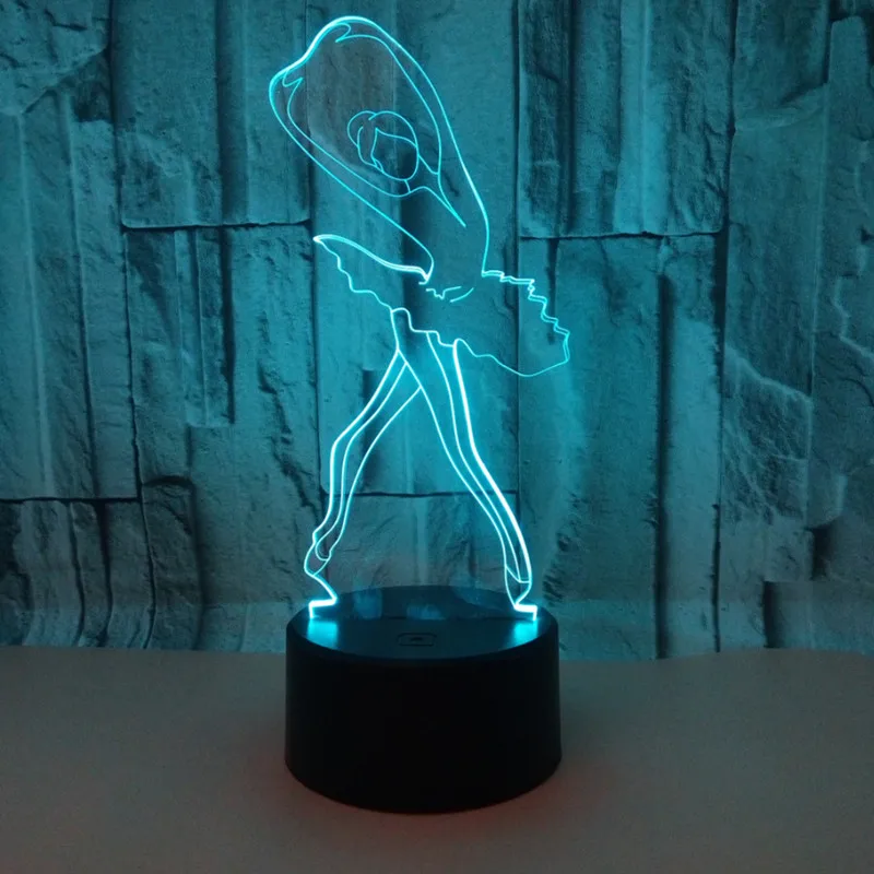 

Colorful Touch Led Night Light 3d Illusion USB Atmosphere Table Lamp for Children Baby Kids Gift Bedside Bedroom Ballet