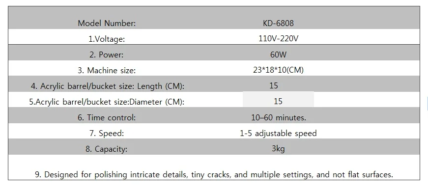 Новинка! KD-6808 емкость 3 кг роторный стакан полировальная машина Ювелирные изделия полировщик роторная отделка