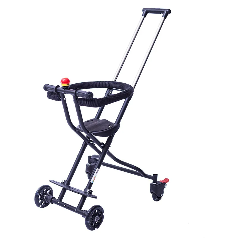 

2019 New Style Children Portable Trolley Double Putter Baby Trolley Children's Tricycle Light Folding Strollers Seat Widened