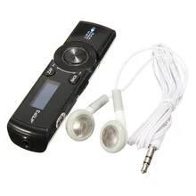 ЖК дисплей USB MP3 плееры fm-радиоприемник поддержка 16 Гб микро SD/TF карты с наушниками черный