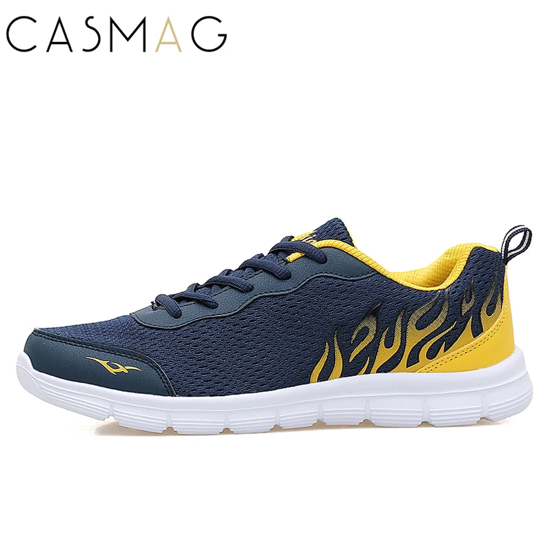 CASMAG Men Running Shoes Mesh Flats For Man Lace Up Men Creepers