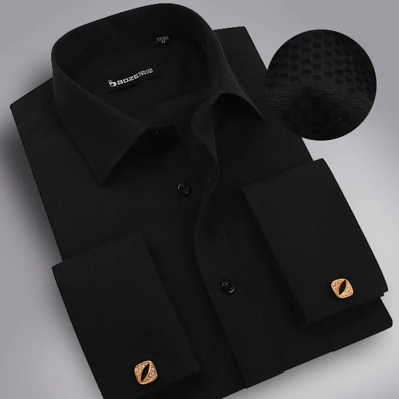 mens slim fit black dress shirt