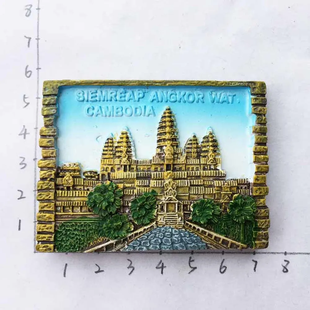 BABELEMI Cambodia Siem Reap Angkor Wat Tourism Memorial Fridge Magnet 3D Sticker Travel Souvenir Decoration |