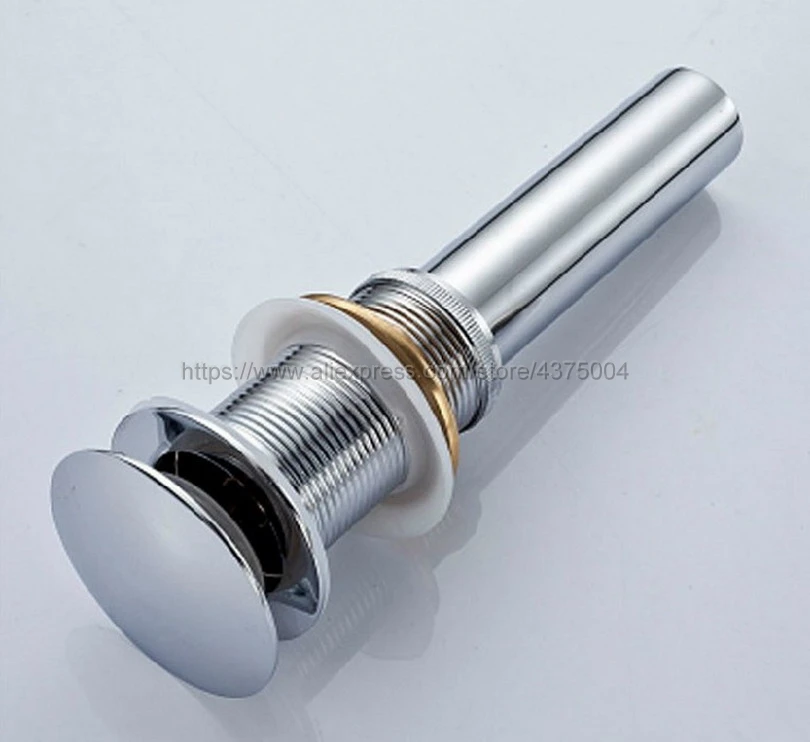 

Polished Chrome Drains Basin Sink Finish Sink Vanity Pop Up Drain Without Overflow Bathroom Accessaraies Nsd020