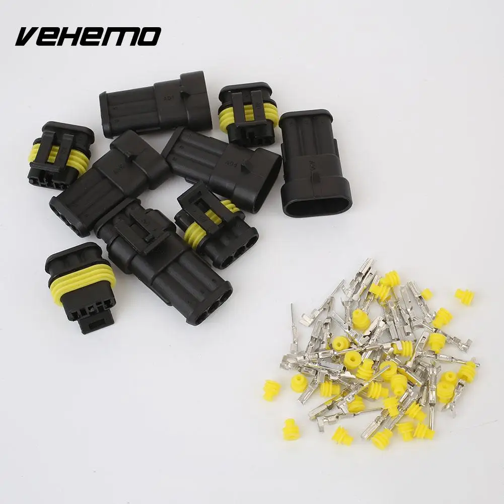 Vehemo HID Connector Car HID Connector HID Plug Socket 2/3/4 Pin
