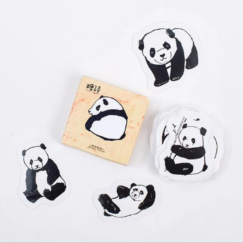 

45 PCS/box New Cute Panda Paper Sticker Decoration Decal DIY Album Scrapbooking Seal Sticker Kawaii Stationery Gift