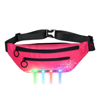 

Waist Bags 2019 New Outdoor Unisex Fashion Sports Led Flash Pockets Hiking Phone Pockets Fanny Pack Female Belt Bag Phone Pouch