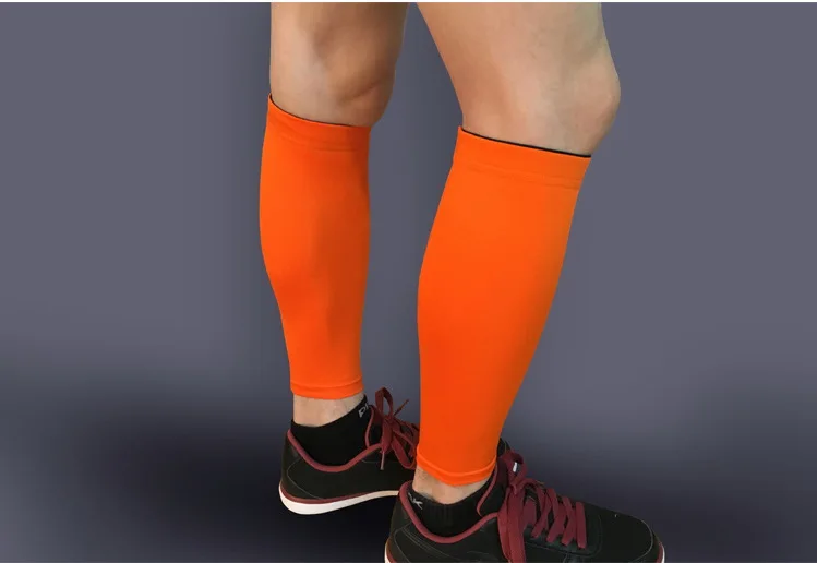1 пара гетры для велоспорта баскетбольные икры Компрессионные рукава фитнес для тренажерного зала, бега, спорта pantorrillera compresion - Цвет: orange