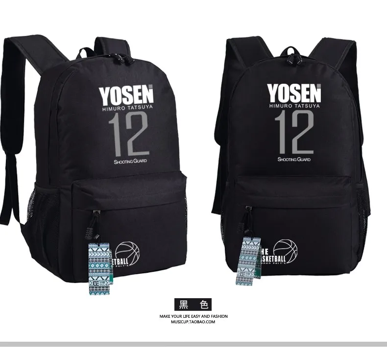 Харадзюку японского аниме куроко Tetsuya печати рюкзак Холст Школьные сумки для подростков Mochila Feminina