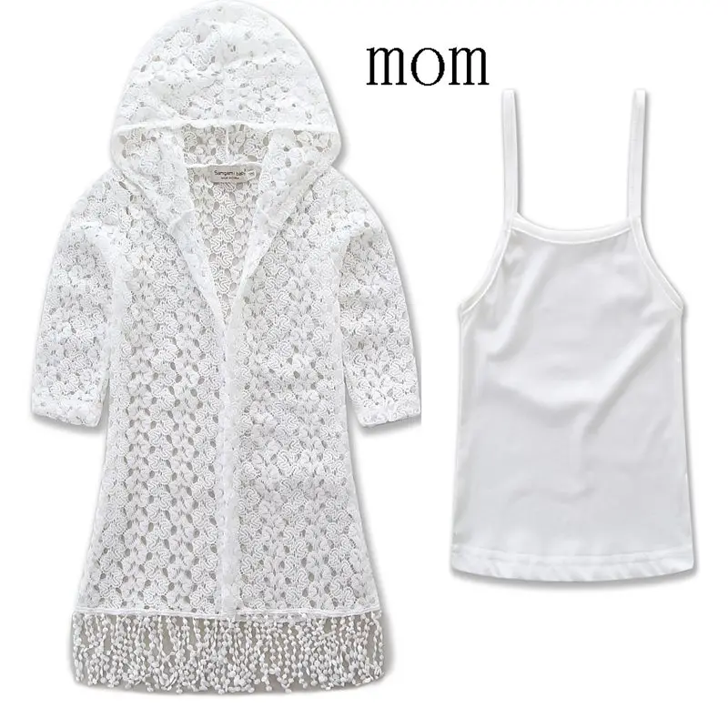 Кардиган и жилет с кисточками для мамы и дочки; комплекты летней одежды для родителей; одинаковые комплекты для семьи - Цвет: MOM