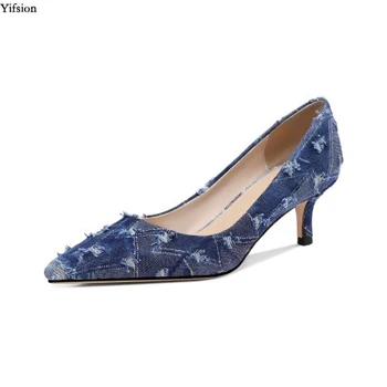 

Olomm New Arrival Women Pumps Sexy Stiletto High Heels Pumps Charm Pointed Toe Nice Blue Casual Shoes Women Plus US Size 3-10