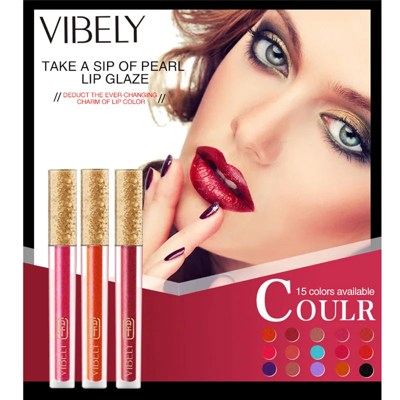 

24 Hours lipstick makeup Mirror Sexy Liquid Lip Gloss Long Lasting Waterproof Keep Metal Color Liquid Lips Pen Beauty Makeup