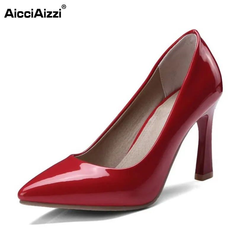 

AicciAizzi Size 34-48 Ladies High Heels Shoes Women Basic Pointed Toe Sexy Pumps Women Concise Office Lady Daily Party Footwea