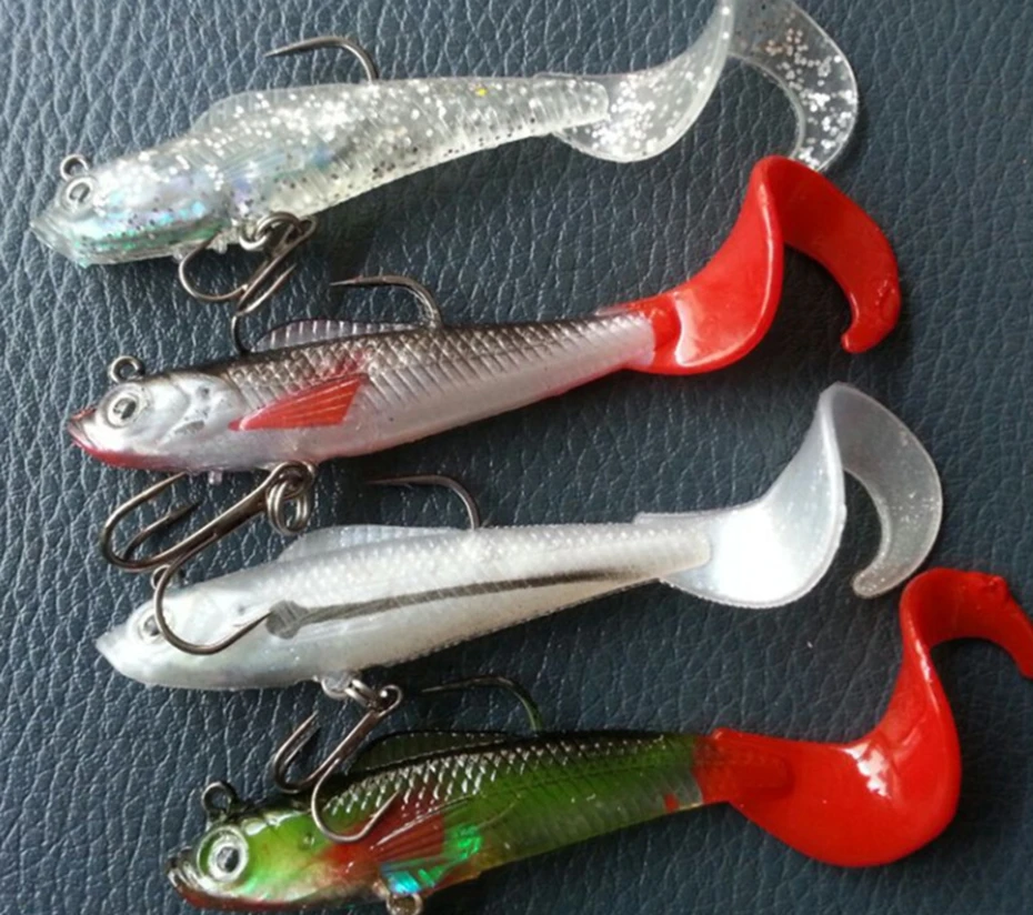  YINGTOUMAN 2PCS/LOT 9.5 g/9 CM Roll Tail Lead Soft Fish in a Variety of Colors Swimming Strokes Exc