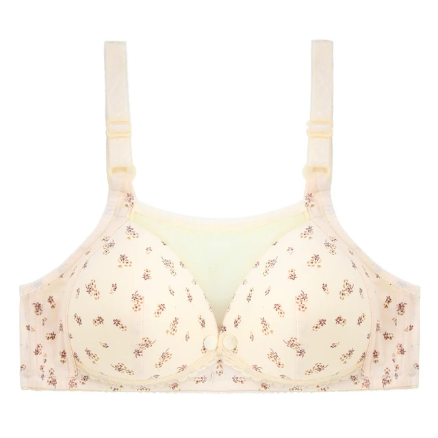 Maternity Nursing Bra Pink Lace Front Open Wire Free Breastfeeding Bra