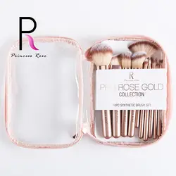 Принцесса Розовое золото мягкие синтетические волосы макияж кисточки косметика инструменты для макияжа комплект Maquillaje оптовая продажа