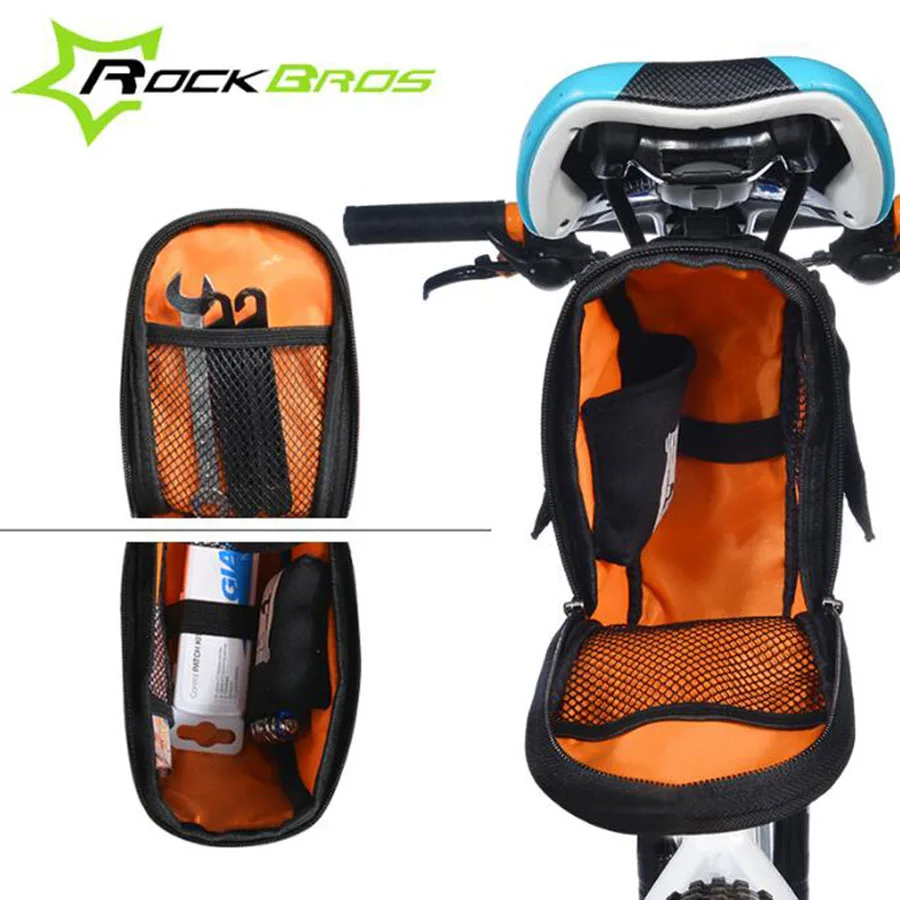 Sale Rockbros Bicycle Saddle Bag Rainproof Sport MTB Bike Bag Mountain Road Bike Rear Seat Tail Bag Pack With Water Bottle Pocket 3