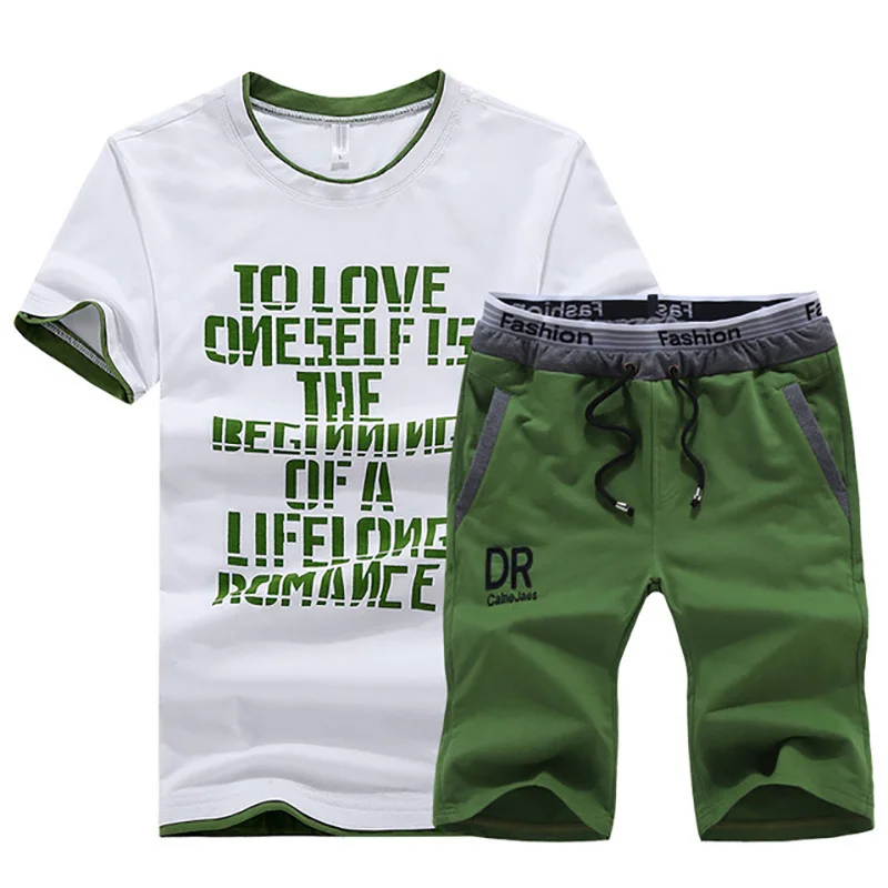 

Tracksuit Men Track Suit T Shirt Streetwear Mens Short Sets 2 Two Piece Set Man Clothes Set Summer Sports Clothes Fashion 2019