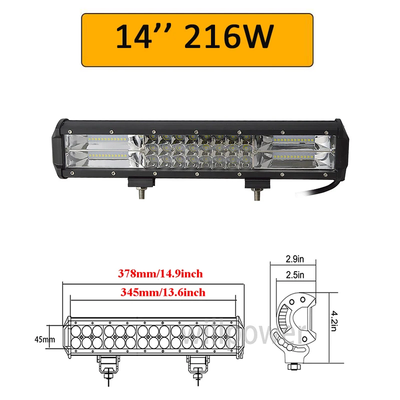 Auxtings оптовая продажа 4 шт. 5 &quot14&quot 17 &quot20&quot 23 &quot3 рядная светодиодная световая