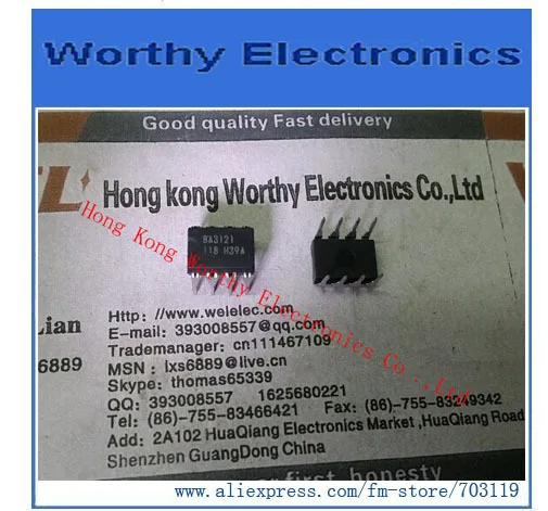 

Free shipping 10pcs/lot BA3121 IC AMP AUDIO STER AB 8DIP