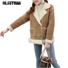 Новинка, Осеннее корейское Новое двухцветное бархатное женское хлопковое пальто, теплое женское молодежное хлопковое Стеганое пальто