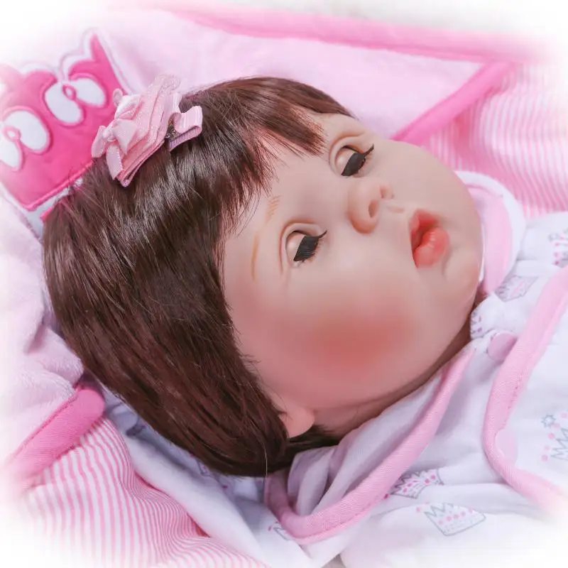 55 см, тканевое тело, Bebe Reborn Menina, реалистичные глаза для новорожденных девочек, можно открыть и закрыть, силиконовые куклы для новорожденных