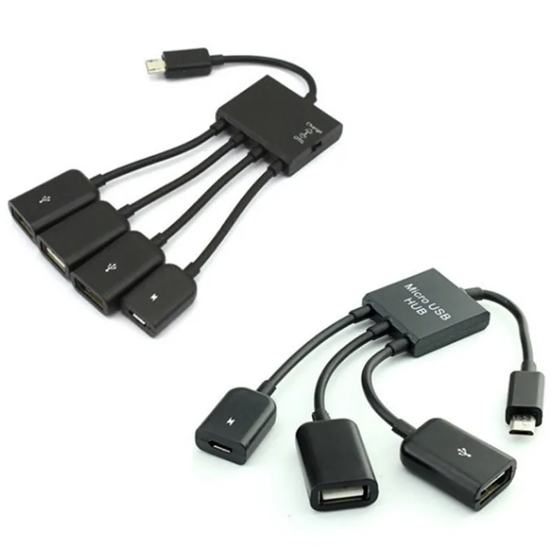 3 в 1 микро USB хост OTG зарядный концентратор Шнур адаптер сплиттер для смартфонов Android планшет черный кабель