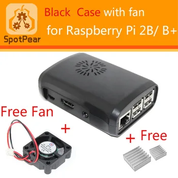 

Black case with fan and Heatsinks for raspberry pi /2B/B+
