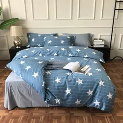 IDouillet современные звезды и полосы постельное белье 100% хлопок кровать плоский простыни наволочки набор пододеяльников для пуховых одеял