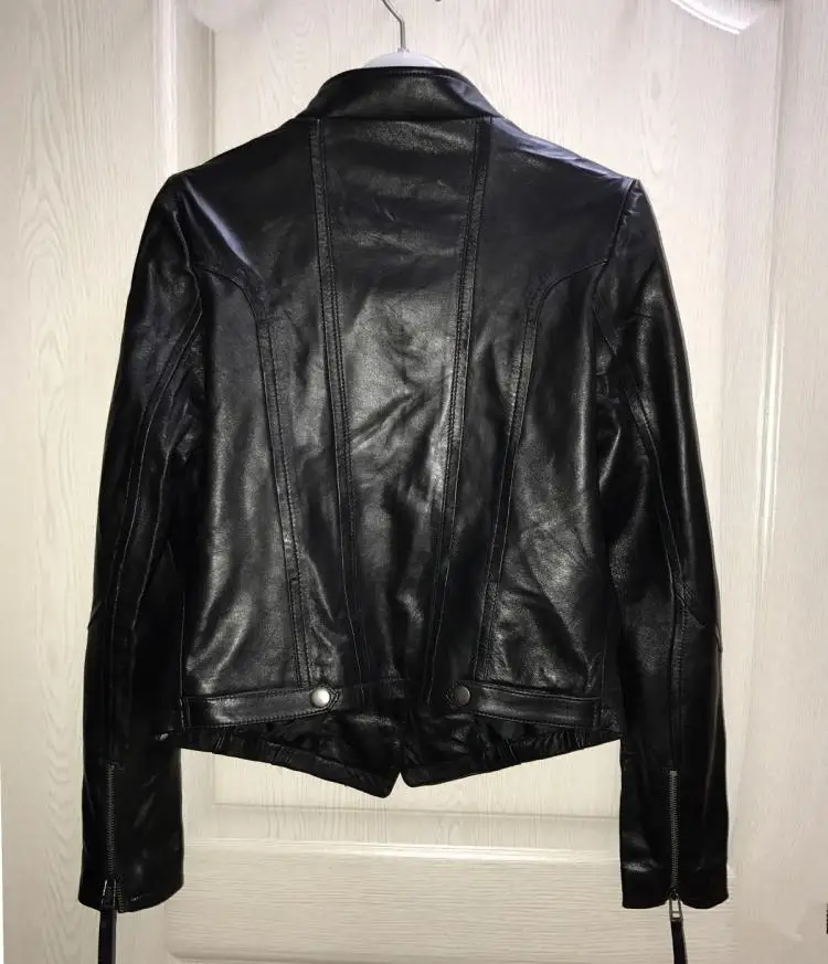 Livraison Mouton Dames pink 11 Black En Leather Veste Super 11 Mince Véritable Ups Leather Courte Naturel Pas Cuir Real Peau Moteur Cher Femmes De Vente CqHCwZ
