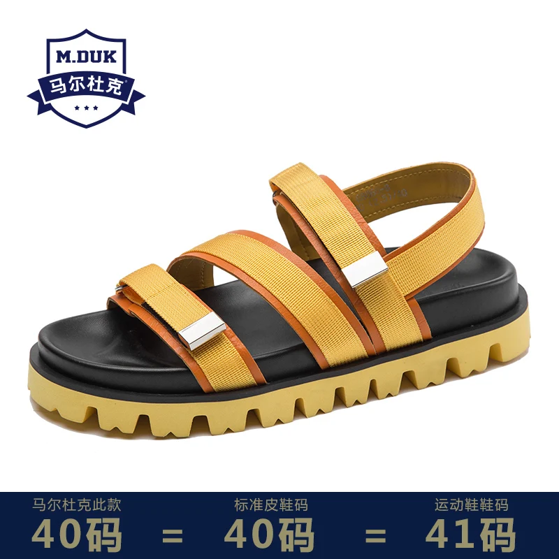 

Summer genuine cowhide mens sandals fashionable personality beach shoes casual Roman shoes breathable mens gladiator sandals