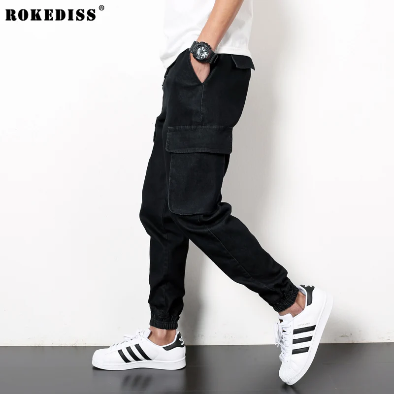 Mens Harem Pants Black Jeans For Men Hip Hop Baggy Street Clothes Men s Denim Cargo