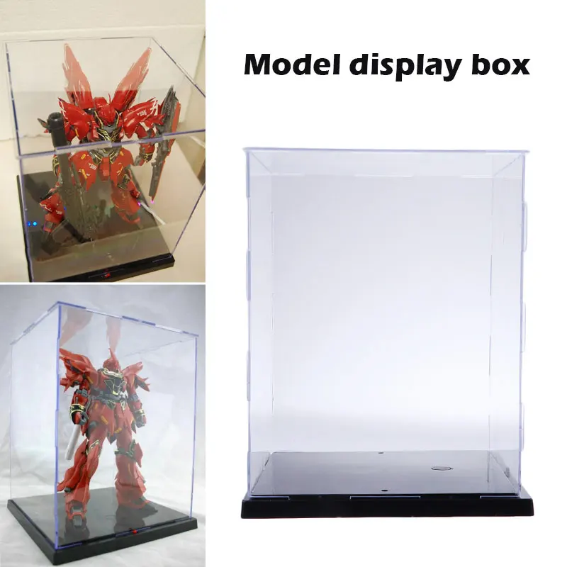 

Model Display Box Model Display Cabinet LED Display Box DIY Plastic LED Decorate Parts Assemble Transparent Holder Lamp Toy