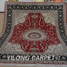 Yilong 8'x10' под старину Тебриз шерстяной ковер красный изысканный Ручная работа; вязаное; шерстяное турецкий ковер(1327