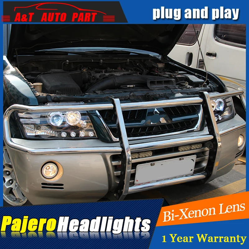 Car Styling For Mitsubishi Pajero headlights DRL 2008 2013 For Pajero