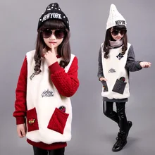 Filles hiver vêtements manteau à tricoter filles vêtements hoodies sweat enfants vêtements chaud polaire maillot enfants de sweat
