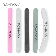 ROHWXY 5 шт./компл. пилка для педикюра 100/180 профессиональная пилка для маникюра Лаймы Nail буфер для ногтей блок полировщик