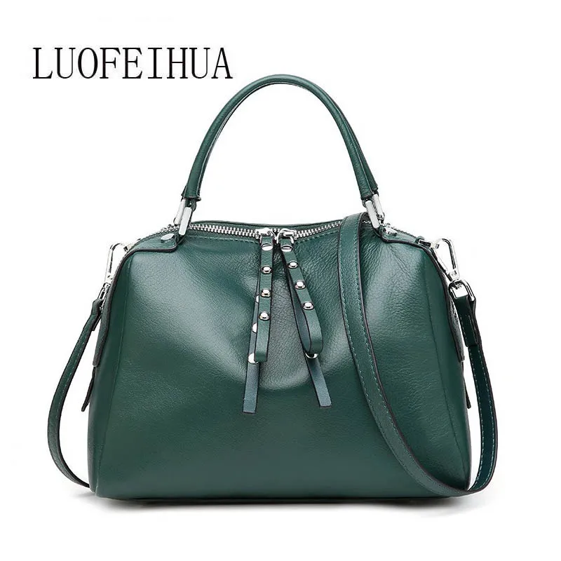 

LUOFEIHUA leather bag 2019 new simple shoulder messenger bag Casual soft leather female bag handbag