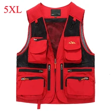 Брендовый мужской жилет с несколькими карманами, тонкий сетчатый AFS жилет «Jeep», безрукавка, жилет для мужчин, жилет для офиса, фотографии, 5XL