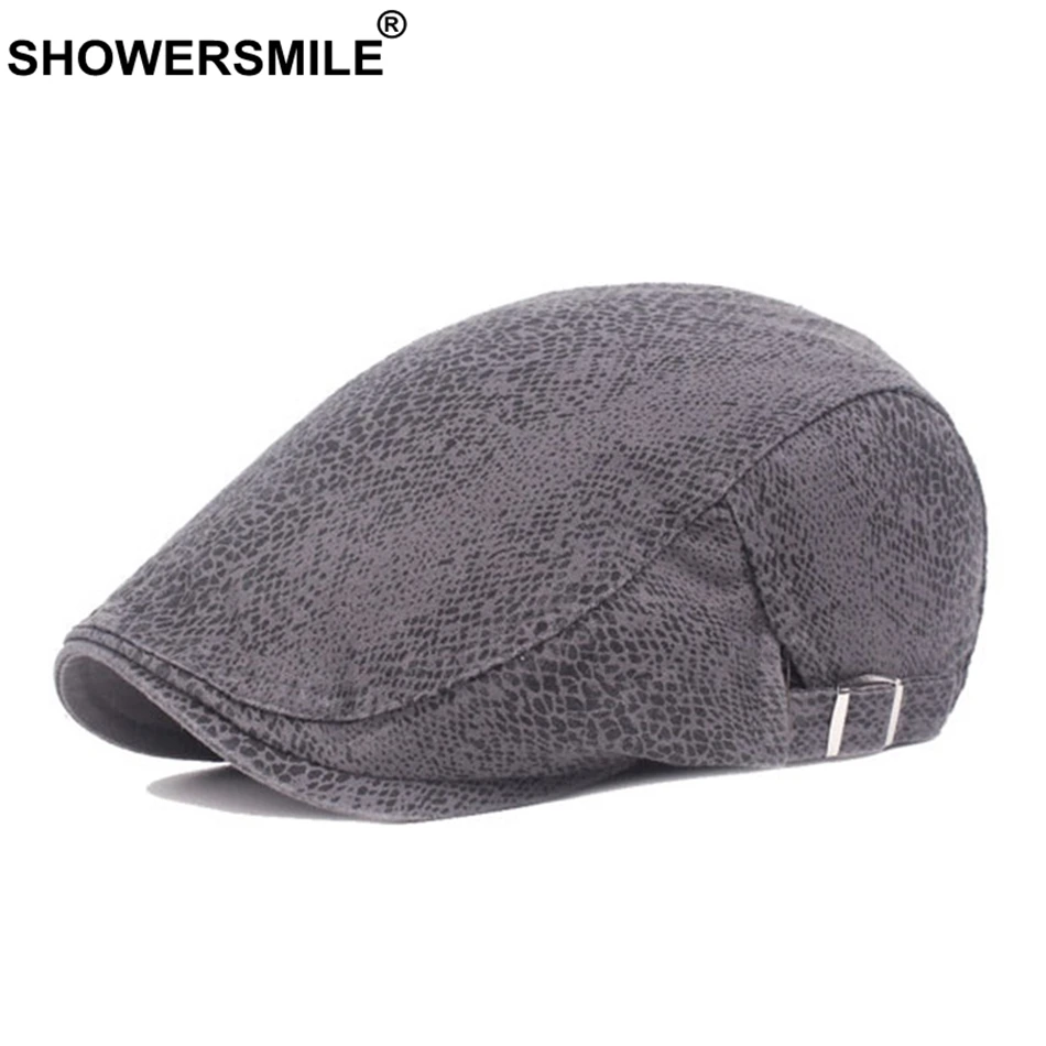 SHOWERSMILE, Леопардовый берет, женская, хлопок, хаки, плоская кепка, мужская, регулируемая, повседневная, утконоса, летняя, Ретро стиль, бренд Gatsby Ivy, Кепка