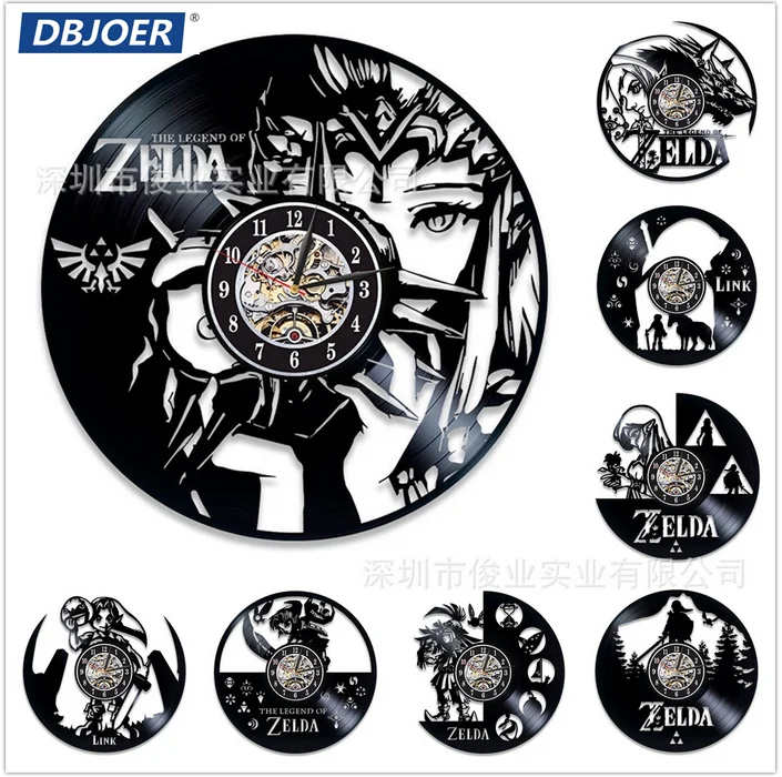 

New Retro Vinyl Disc Clock Zelda Wall Clock Lovers 3D Pendant Gift Duvar Saat Main Art Watches duvar saati Clock