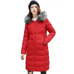 2019 Новое поступление обе стороны можно носить Зимняя куртка Для женщин с капюшоном с мехом зимняя куртка s женские верхняя одежда длинная